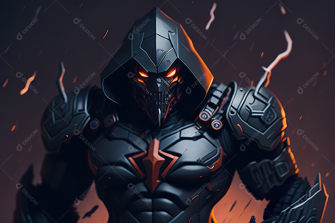 Imagem realista de criatura com armadura