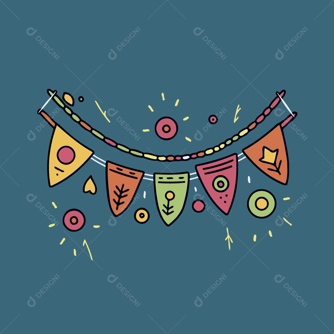 Bandeirola De São João Ilustração Vetor EPS