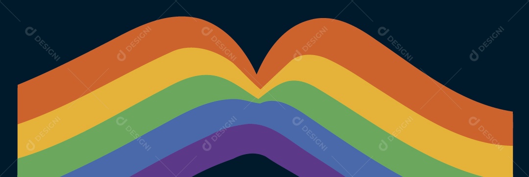 Coração com Cores do Movimento LGBT Ilustração Vetor EPS