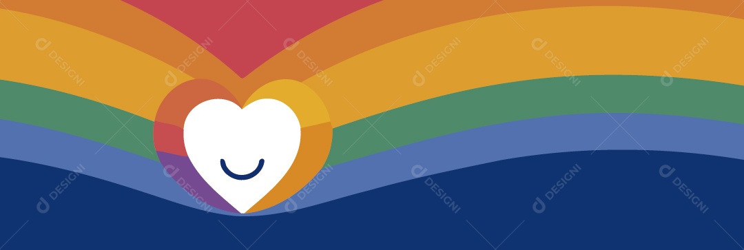 Coração com Cores do Movimento LGBT Ilustração Vetor EPS