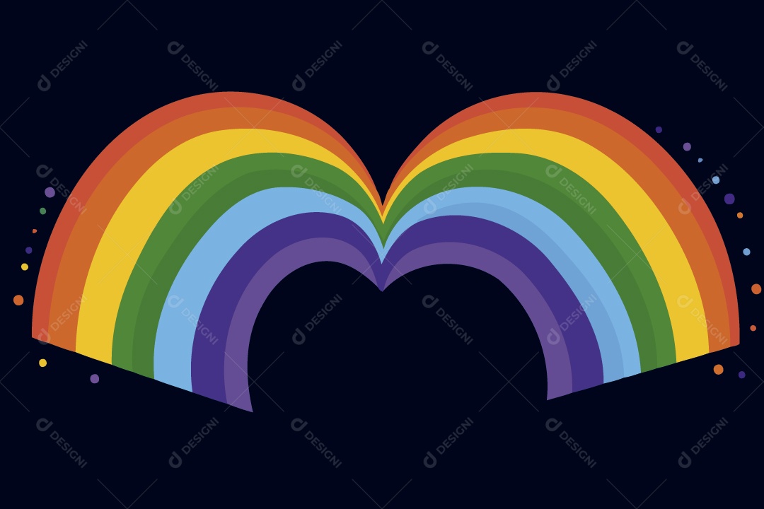 Coração com  Cores do Movimento LGBT Ilustração Vetor EPS