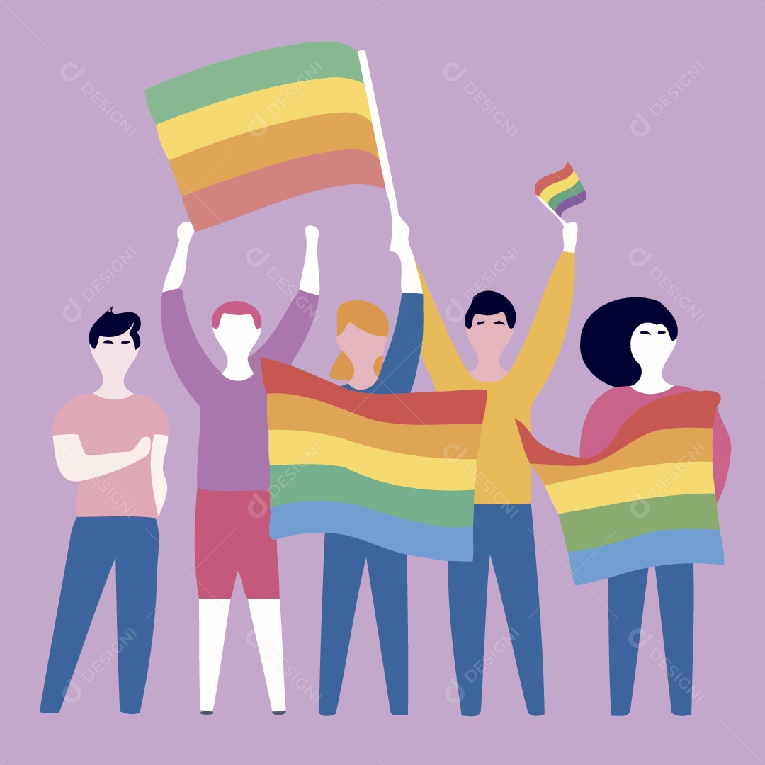 Parada do Movimento LGBT Ilustração Vetor EPS