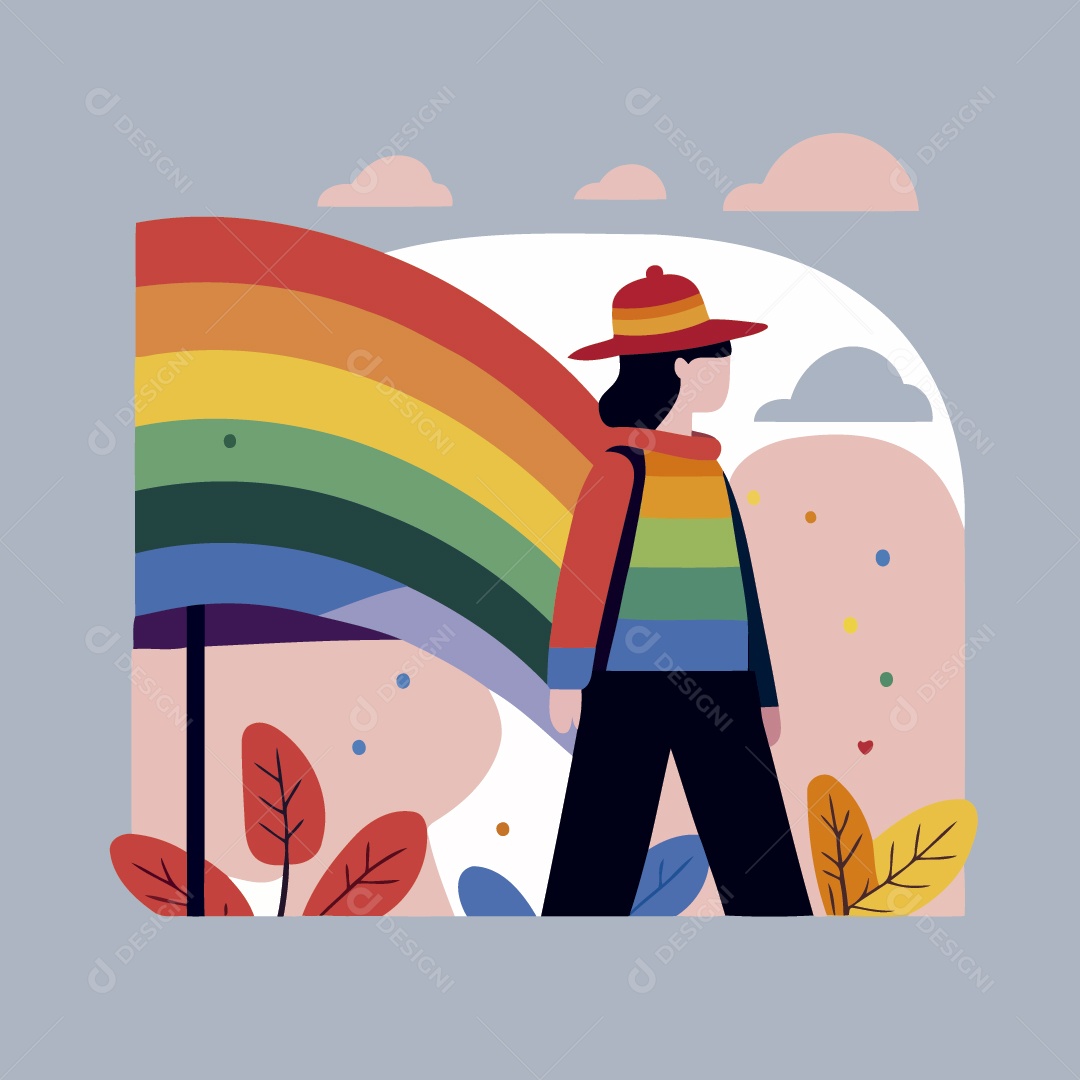 Personagem do Movimento LGBT Ilustração Vetor EPS