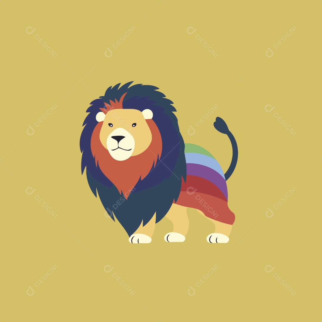 Leão Personagem do Movimento LGBT Ilustração Vetor EPS