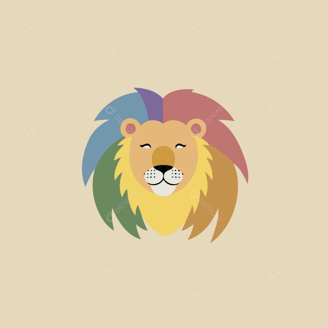 Leão Personagem do Movimento LGBT Ilustração Vetor EPS