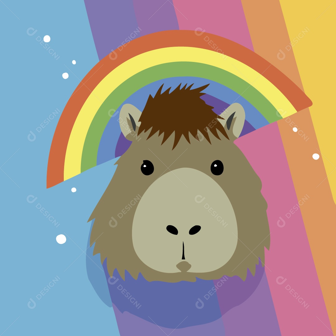 Capivara Personagem do Movimento LGBT Ilustração Vetor EPS