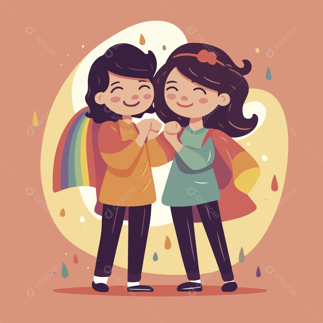 Casal LGBT Ilustração Vetor EPS