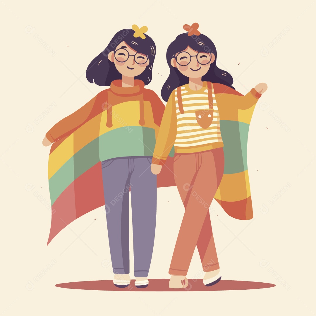 Casal LGBT Ilustração Vetor EPS