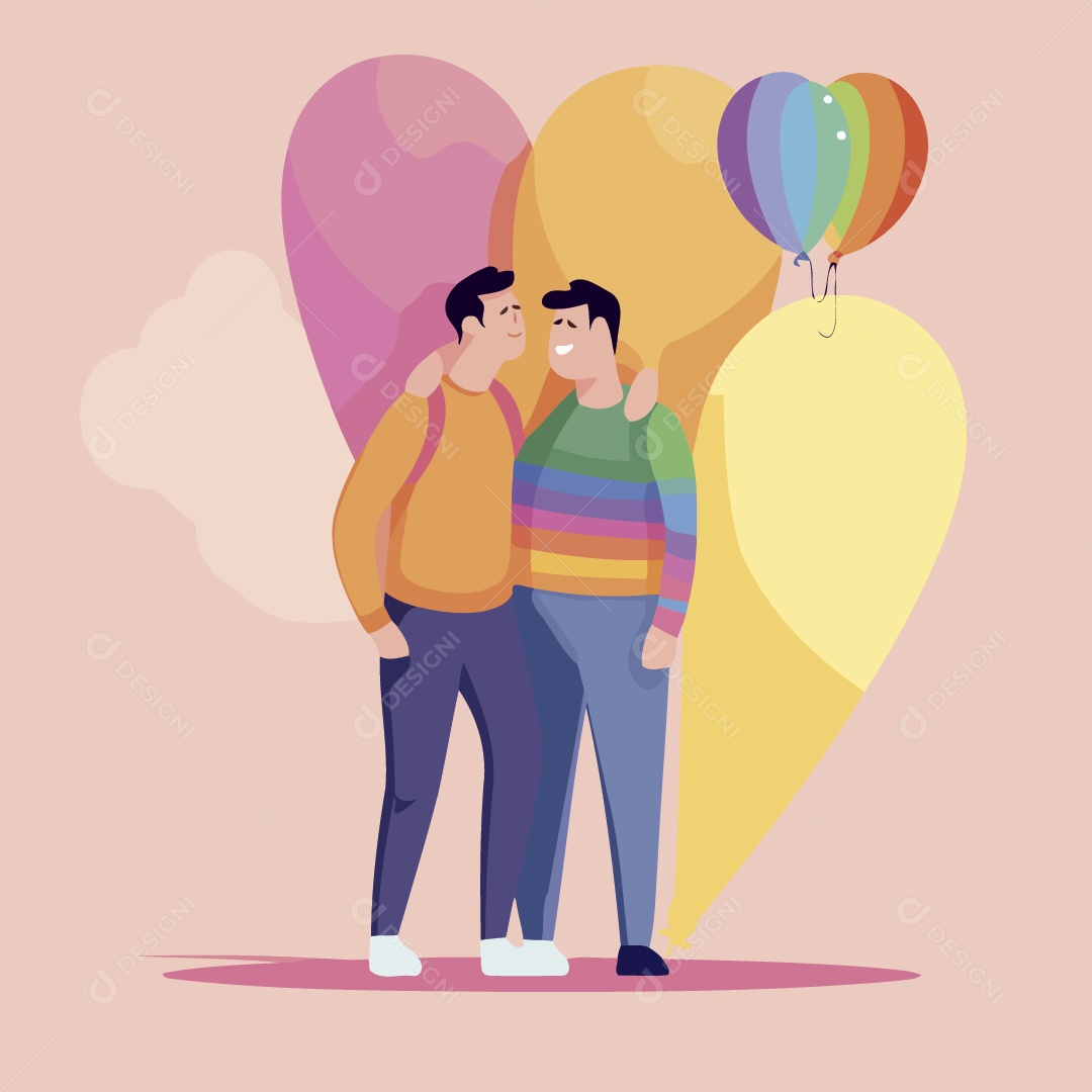 Casal LGBT Ilustração Vetor EPS