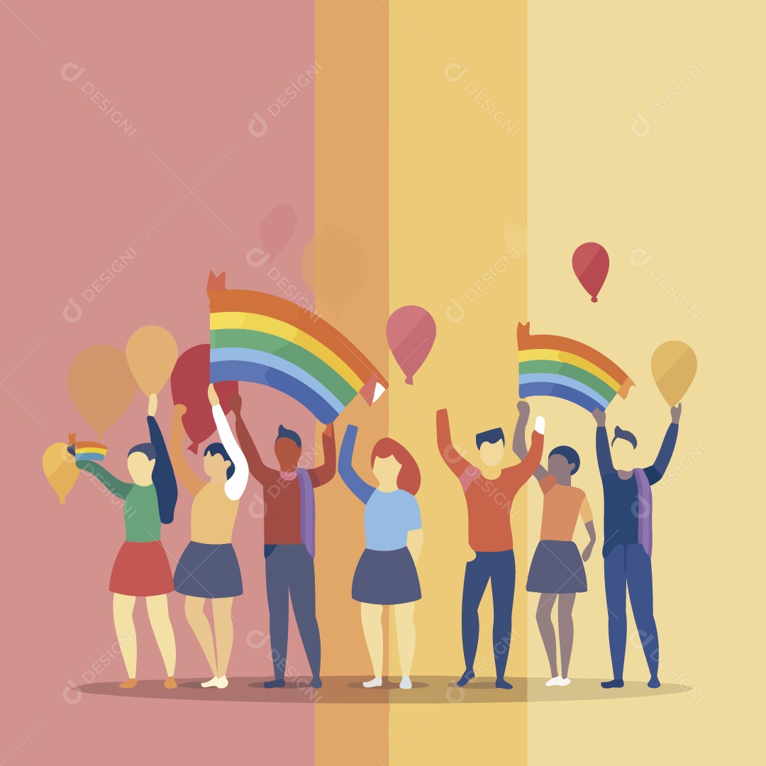 Parada do Movimento LGBT Ilustração Vetor EPS