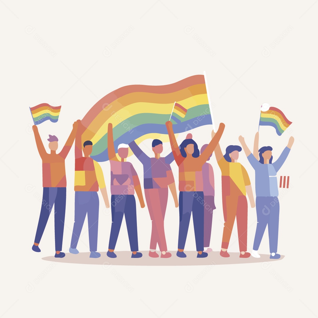 Parada do Movimento LGBT Ilustração Vetor EPS