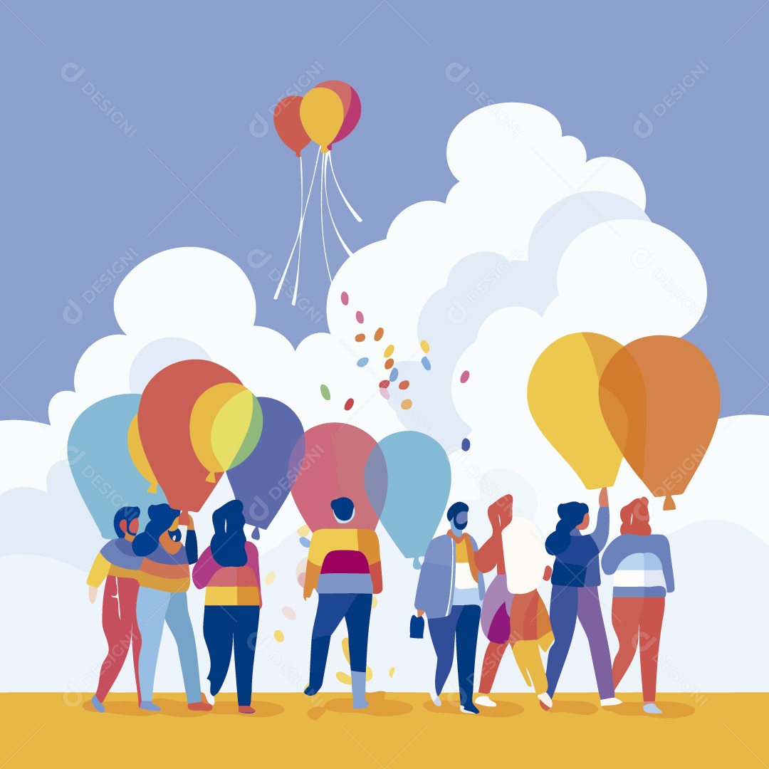 Parada do Movimento LGBT Ilustração Vetor EPS