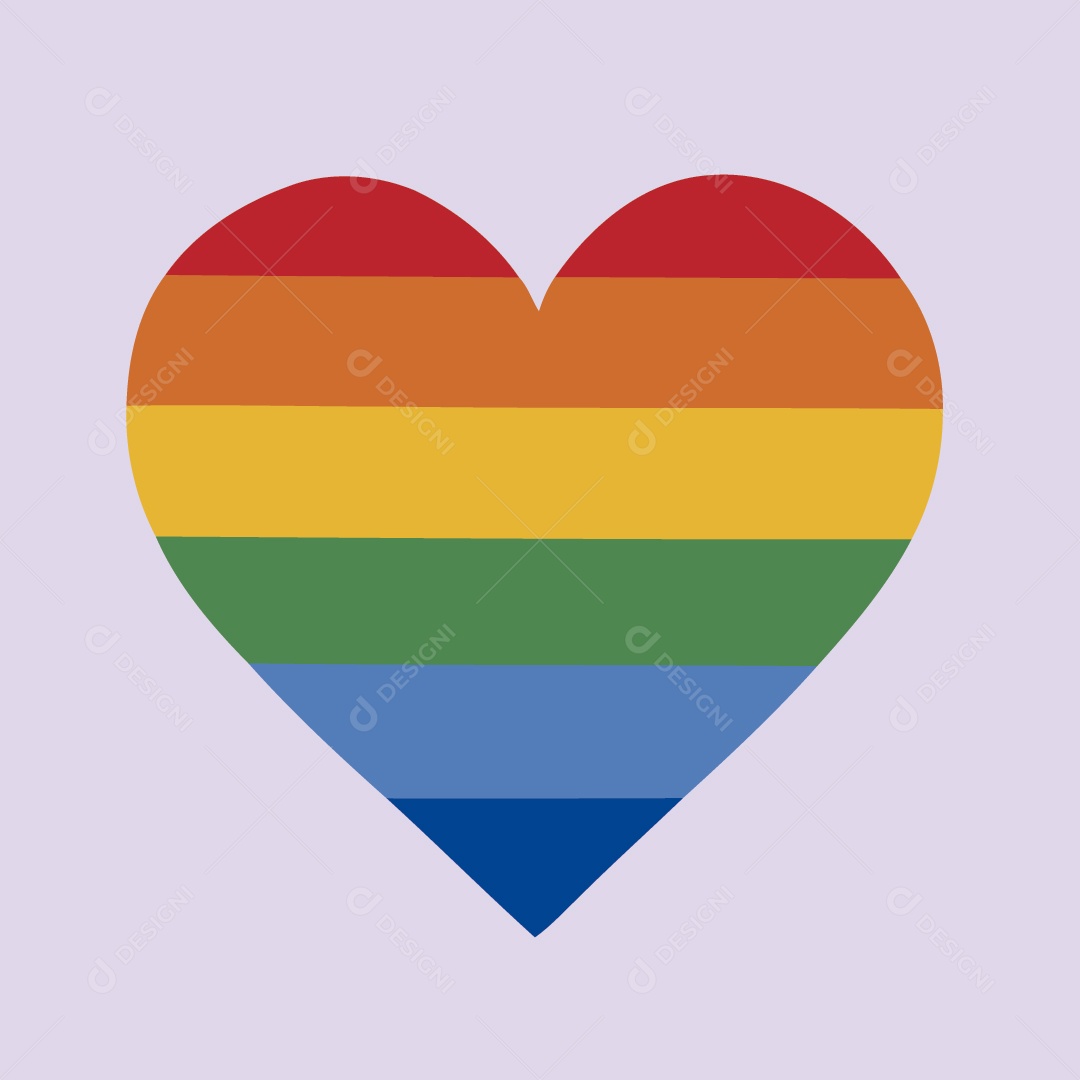 Coração Com Cores Do Movimento LGBT Ilustração Vetor EPS
