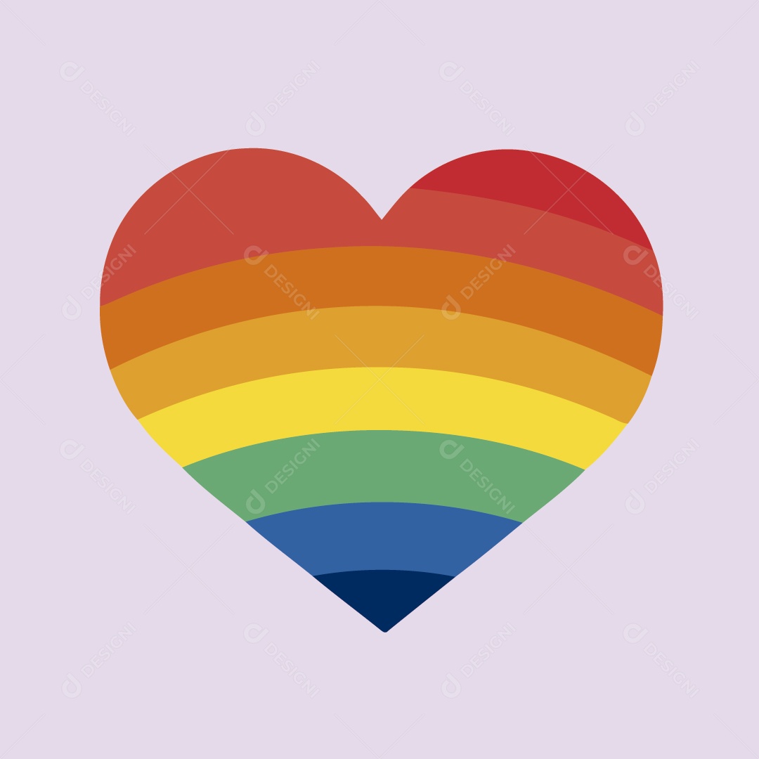 Coração Com Cores Do Movimento LGBT Ilustração Vetor EPS