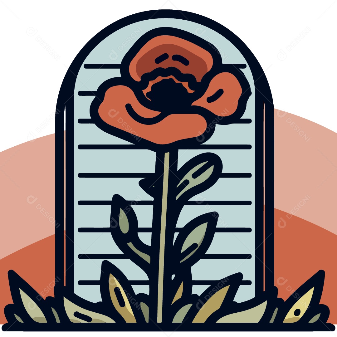 Túmulo Com Flores Ilustração Vetor EPS