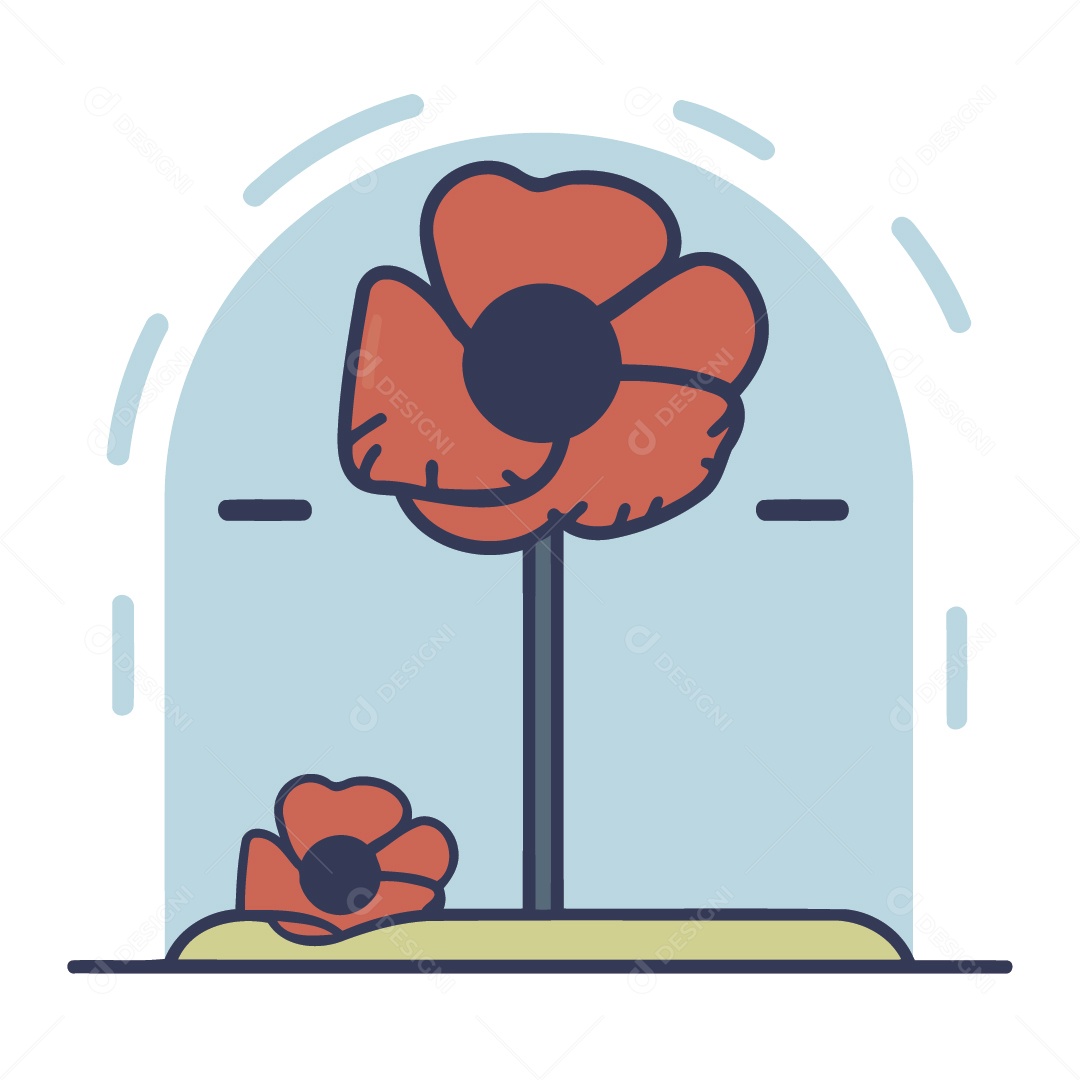 Túmulo Com Flores Ilustrações Vetor EPS