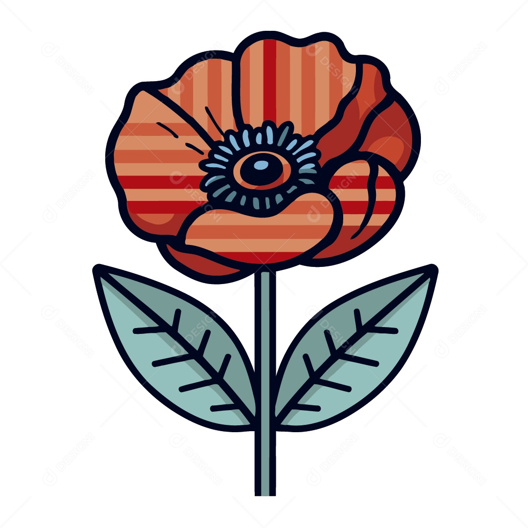 Flor Vermelha Ilustrações Vetor EPS