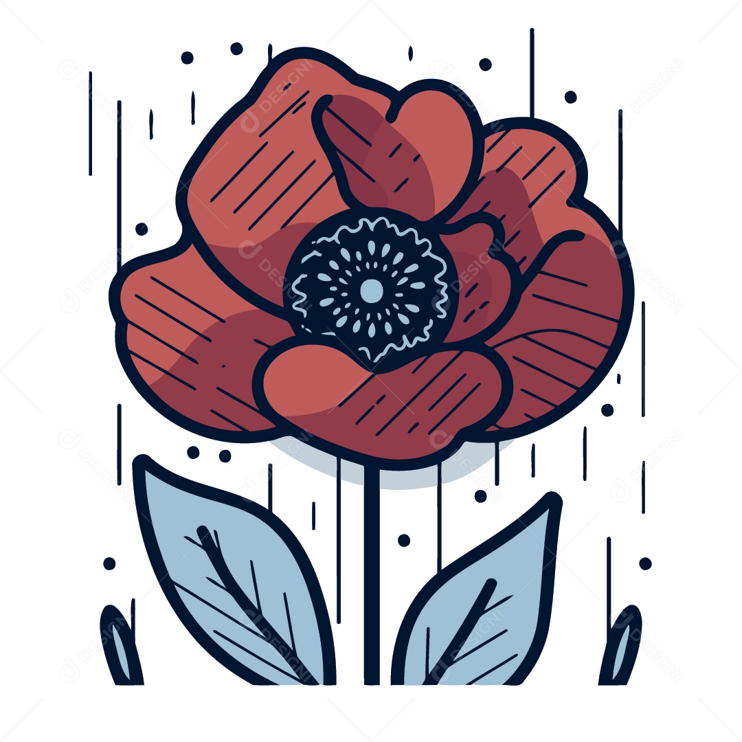 Flor Vermelha Ilustrações Vetor EPS