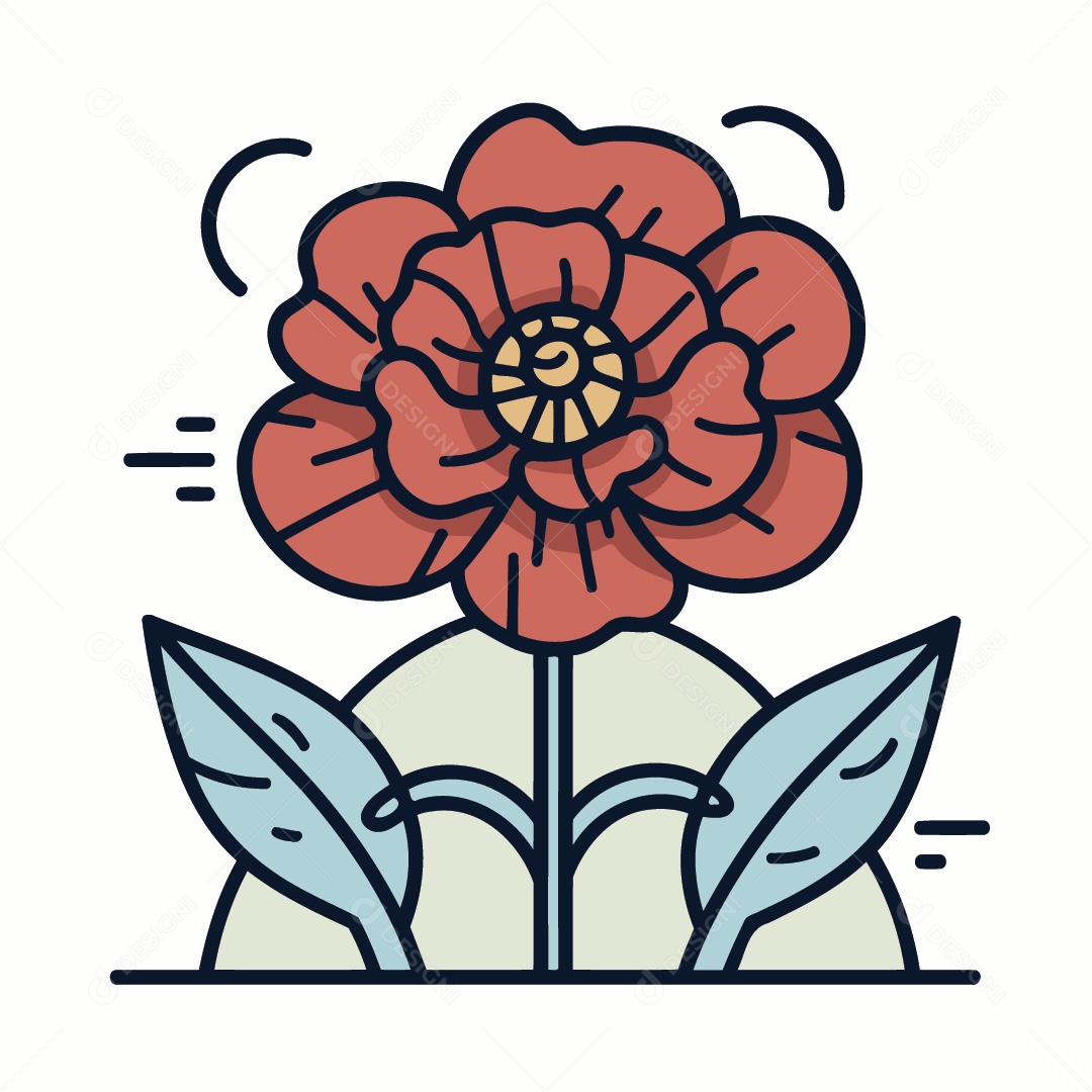 Flor Vermelha Ilustrações Vetor EPS