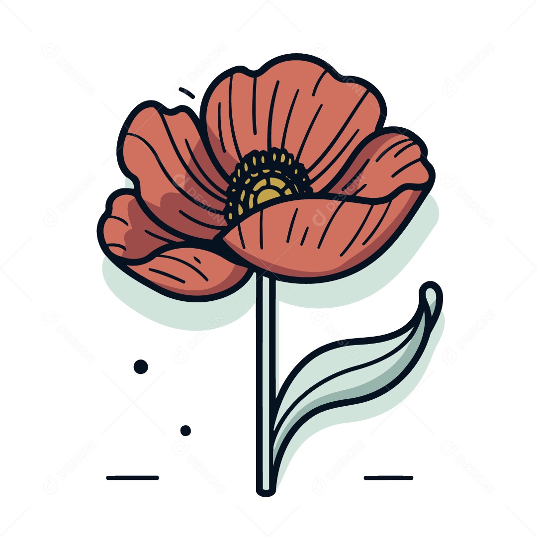 Flor Vermelha Ilustrações Vetor EPS