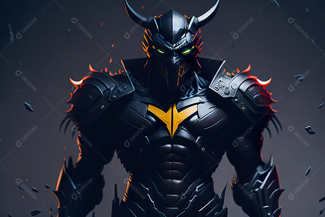 Imagem realista de criatura com armadura