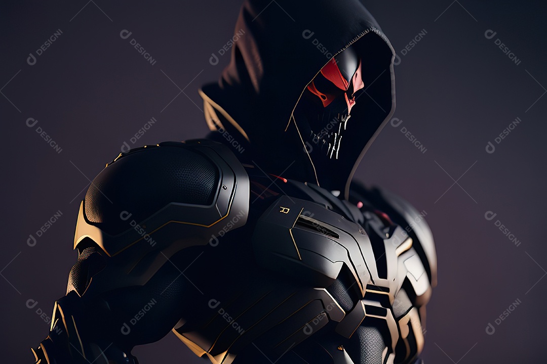 Imagem realista de criatura com armadura