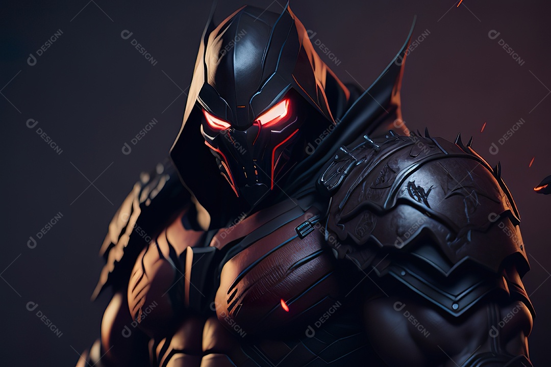 Imagem realista de criatura com armadura