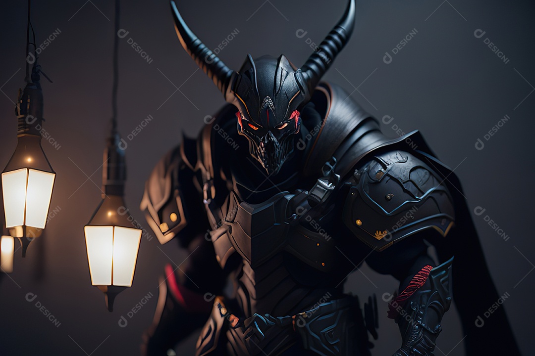 Imagem realista de criatura com armadura