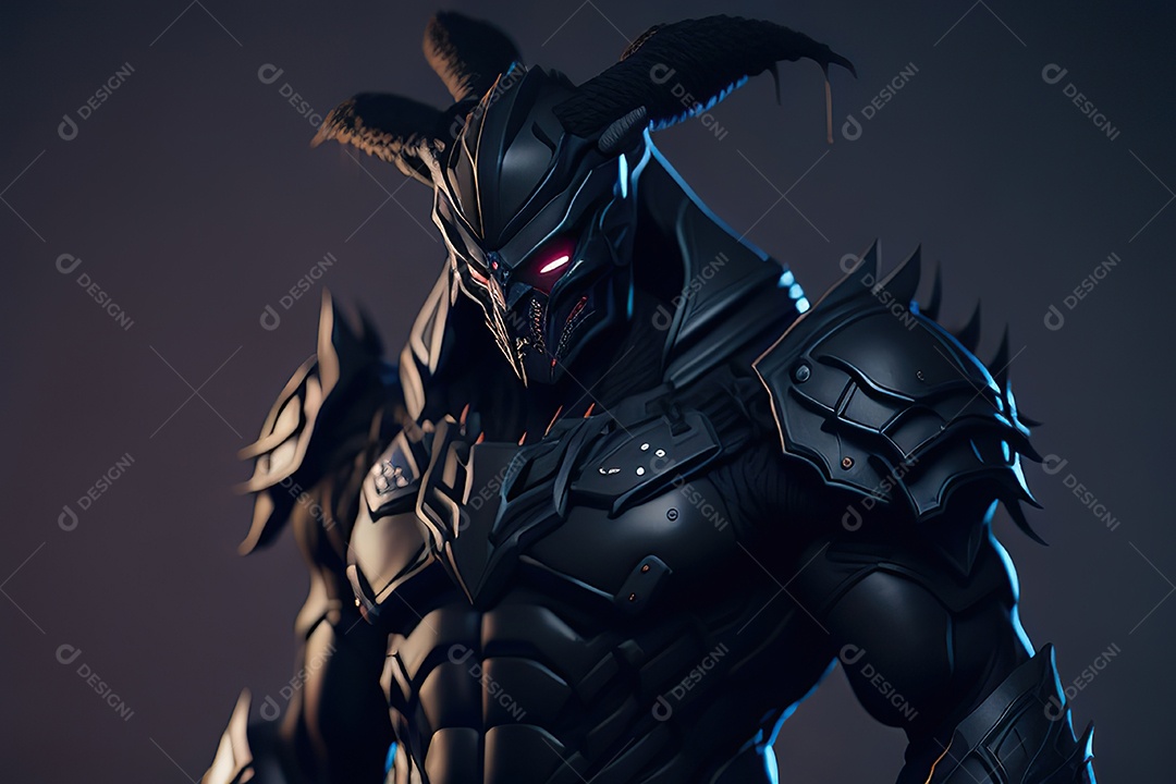 Imagem realista de criatura com armadura
