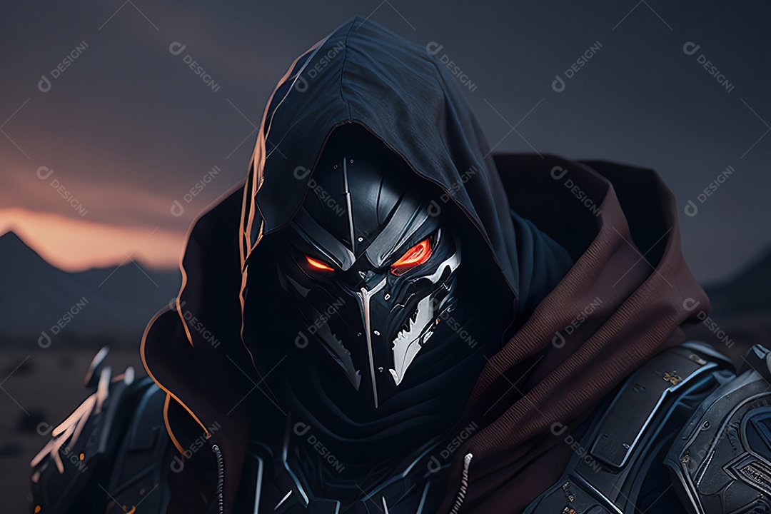 Imagem realista de criatura com armadura