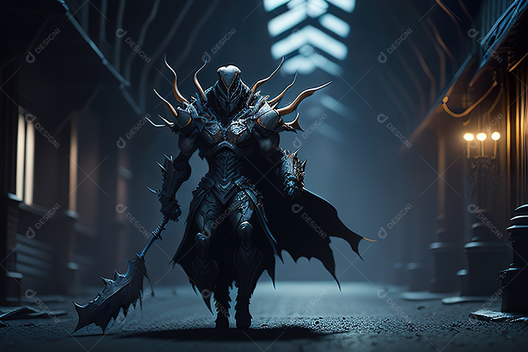 Criatura com olhos sombrios fundo isolado