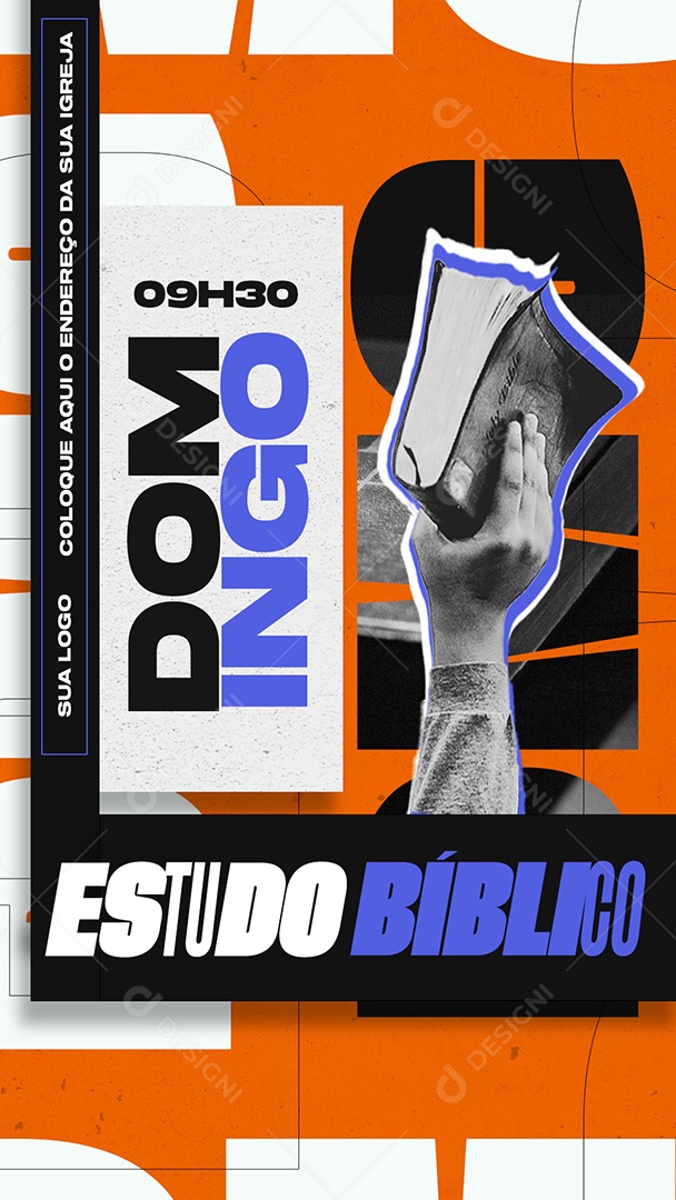 Story Domingo Estudo Bíblico Social Media PSD Editável