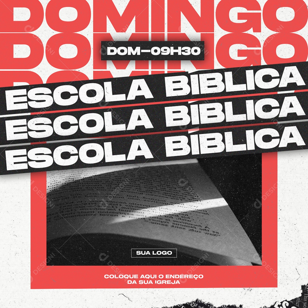 Domingo Escola Bíblica Social Media PSD Editável