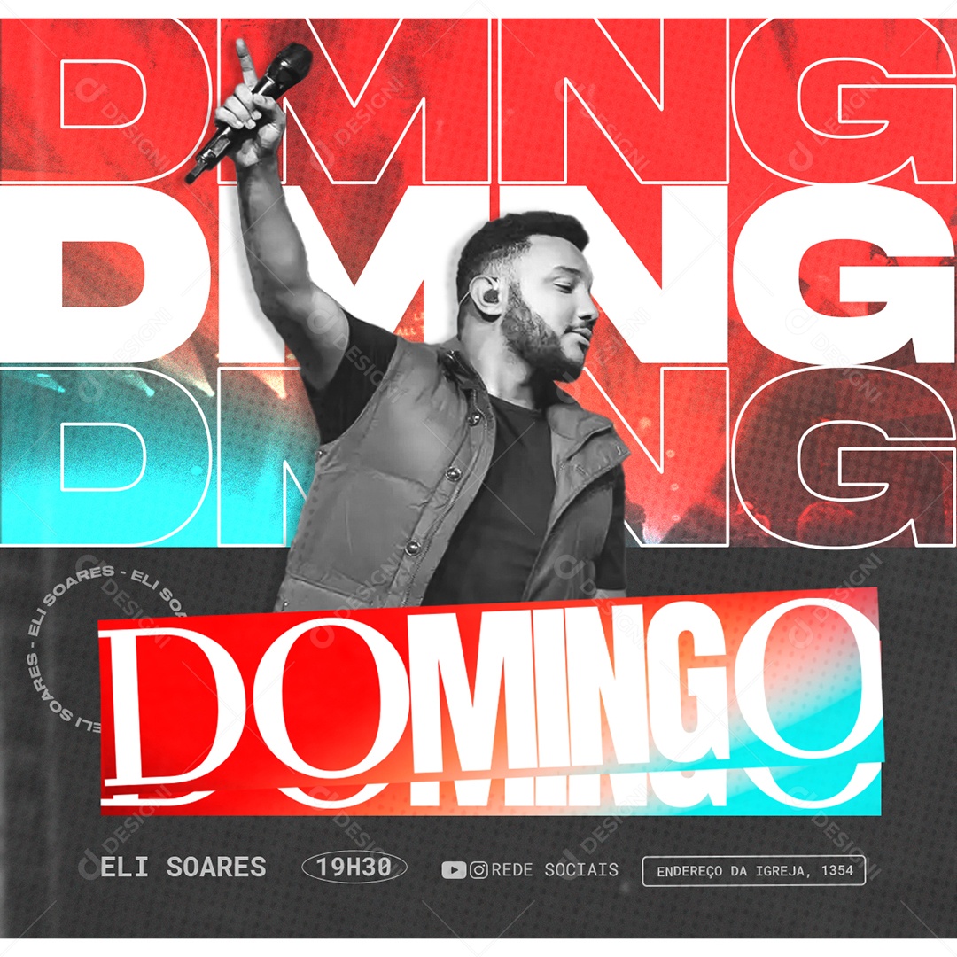 Social Media Flyer Feed Domingo Eli Soares PSD Editável