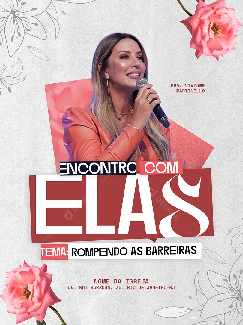 Encontro Com Elas Rompendo As Barreiras Social Media PSD Editável