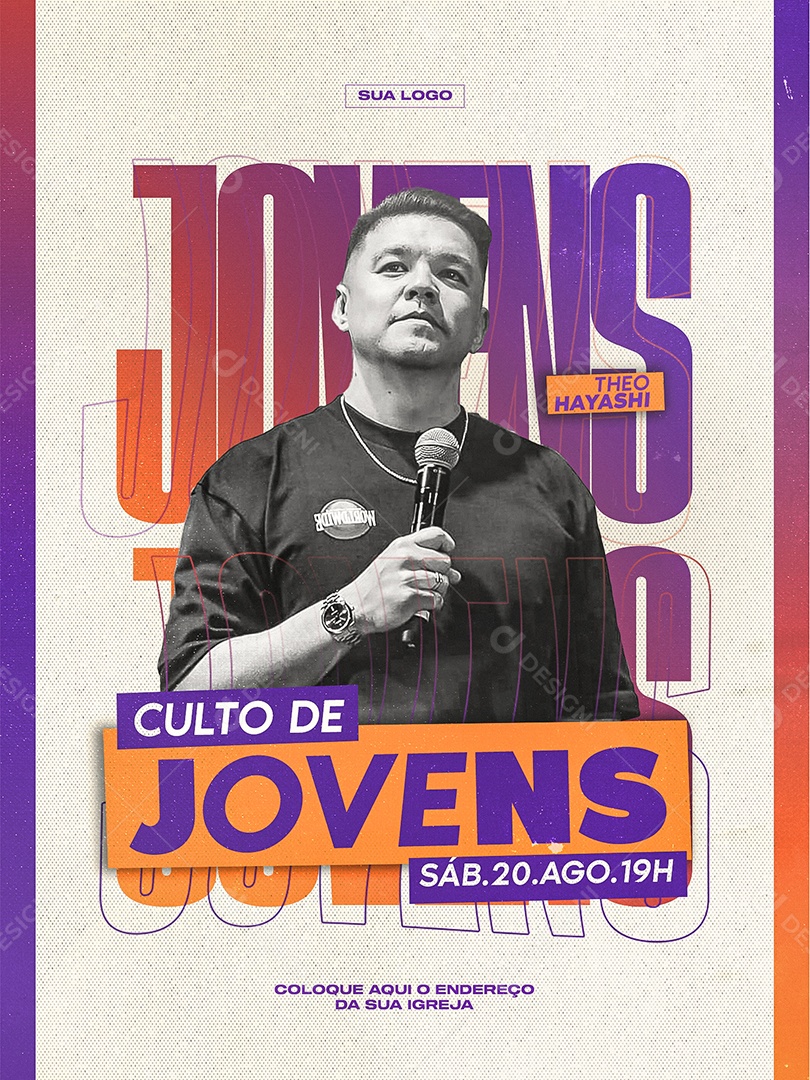 Feed Culto De Jovens Social Media PSD Editável