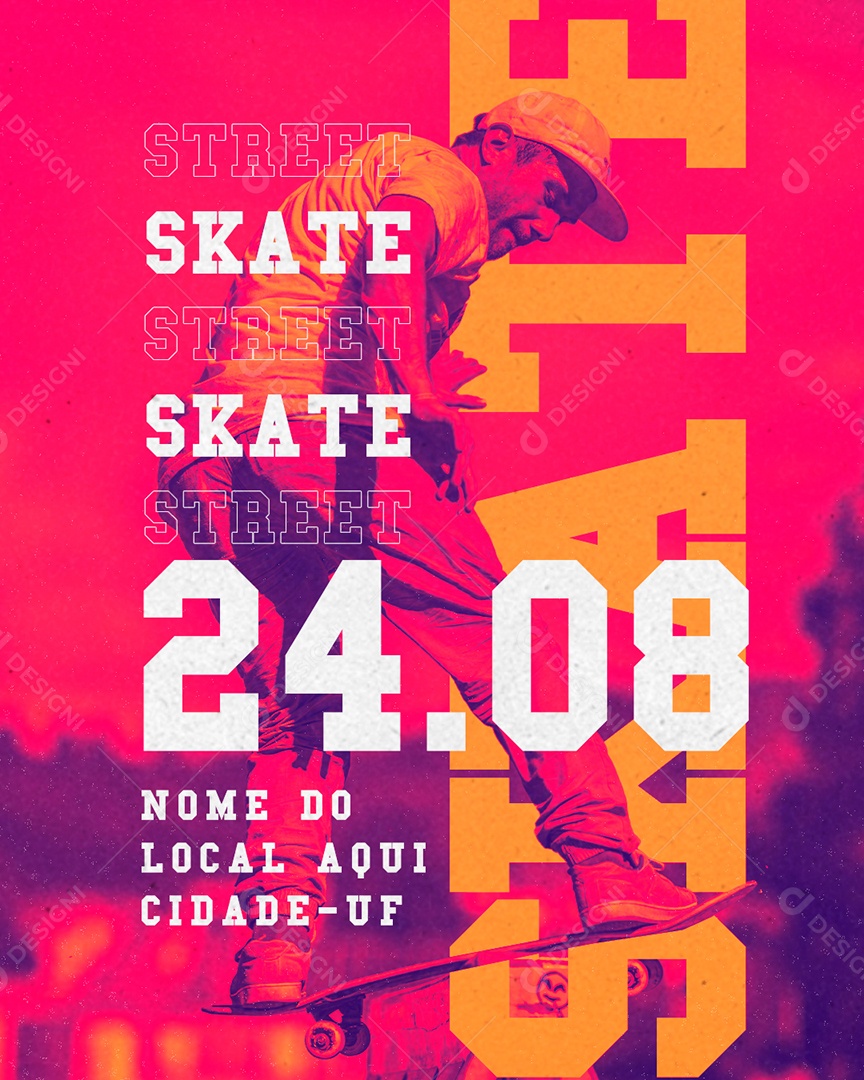 Social Media Flyer Skate Street PSD Editável