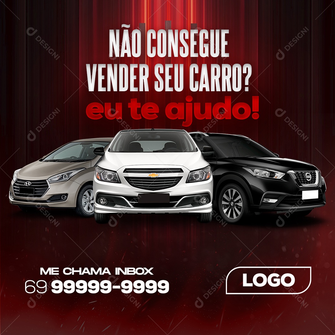 Não Consegue Vender Seu Carro Social Media PSD Editável