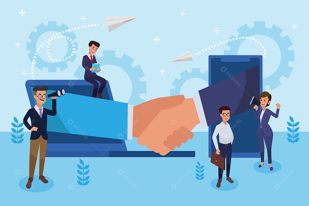 Jovens de Negócio em Reunião Vetor EPS