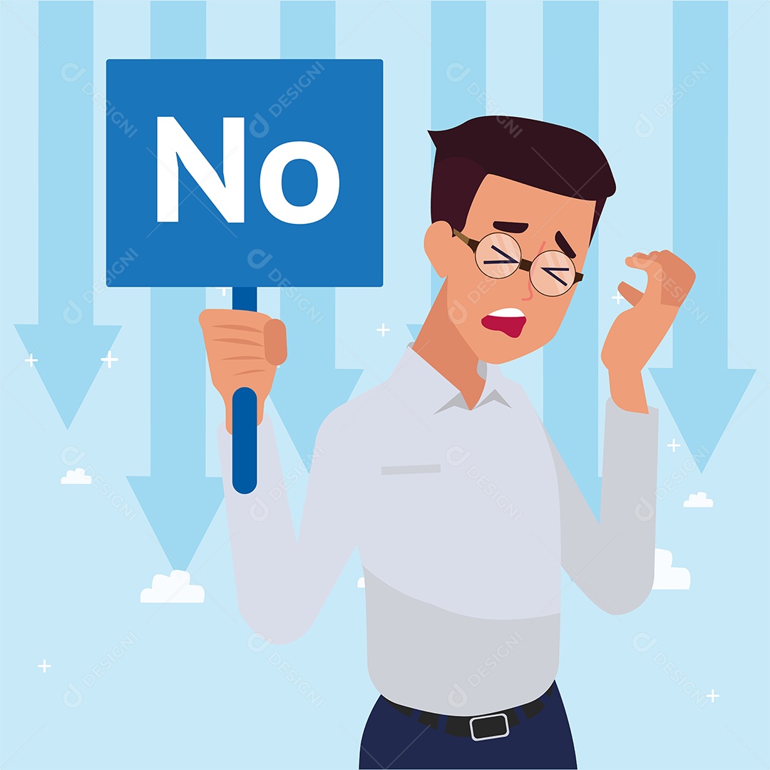 Jovem de Negócio Segurando Placa No Vetor EPS