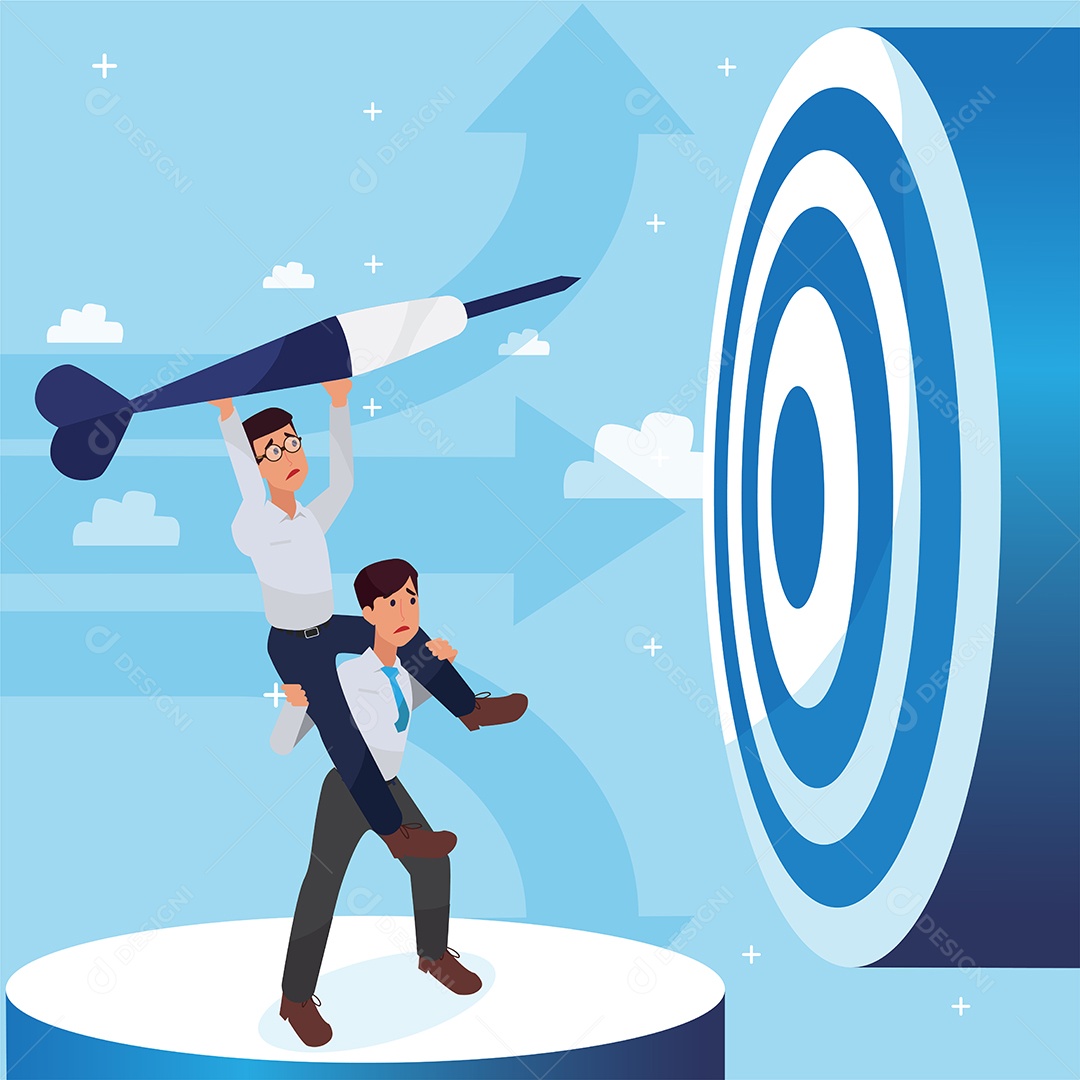 Jovem de Negócio nas Costa Segurando Dardo Vetor EPS