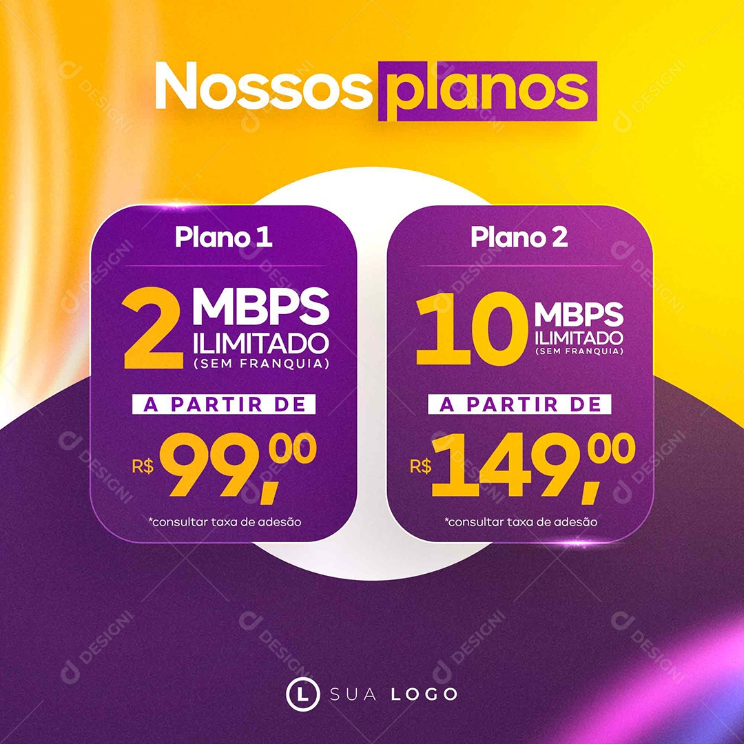 Nossos Planos Social Media PSD Editável