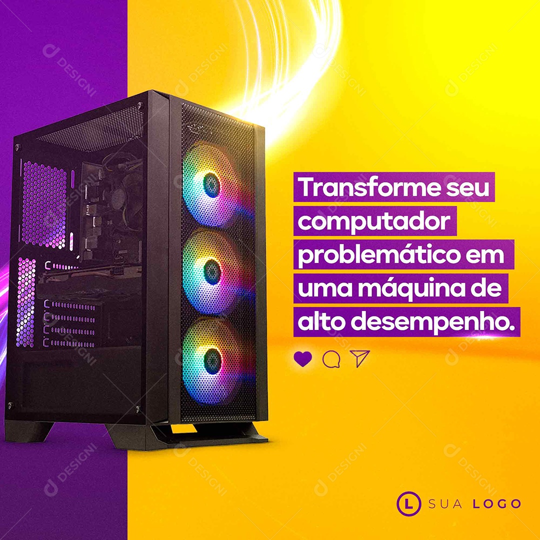 Social Media Transforme Seu Computador PSD Editável