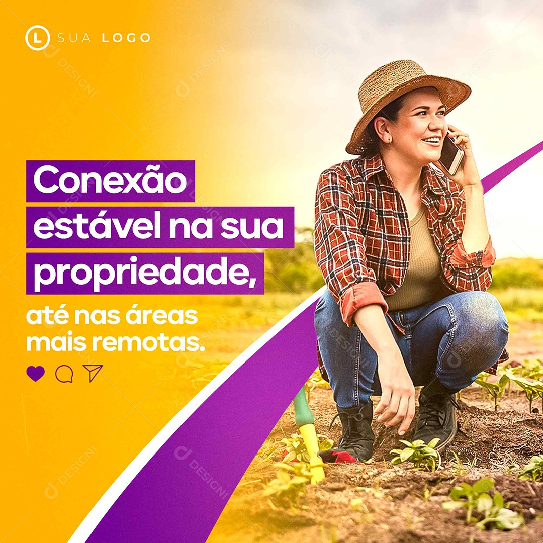 Conexão Estável Na Sua Propriedade Social Media PSD Editável