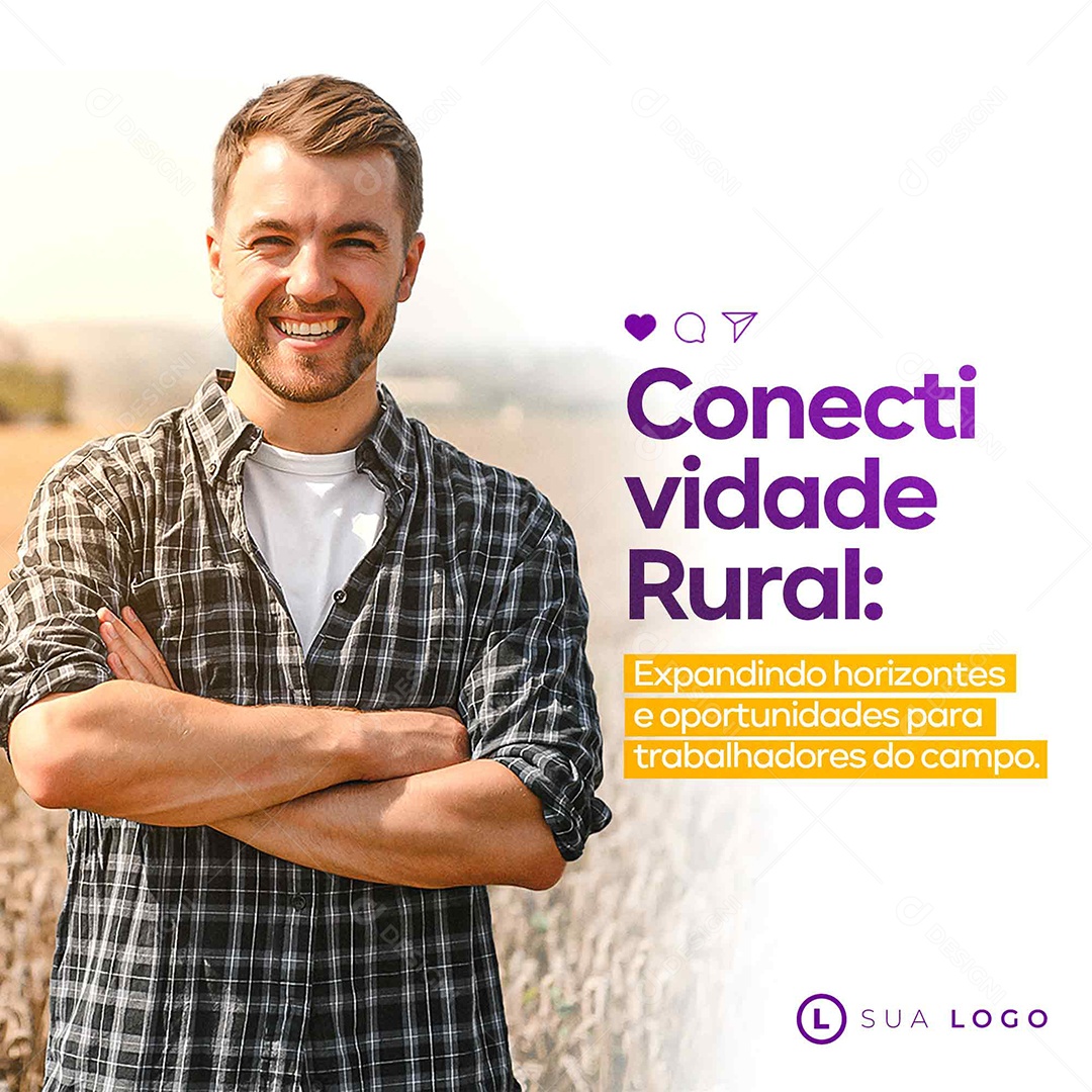 Conectividade Rural Expandindo Horizontes Social Media PSD Editável