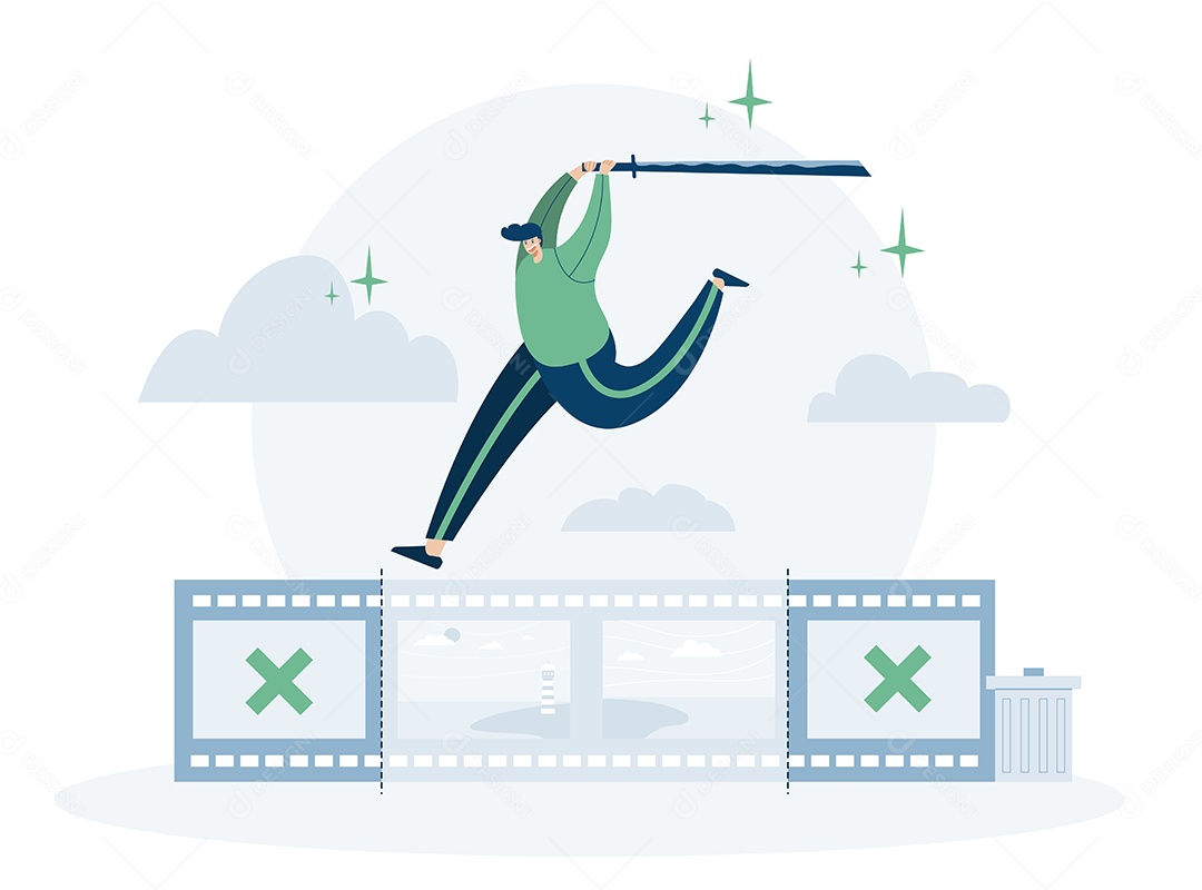 Cinegrafista que trabalha com modelo de vídeo da web Vetor EPS