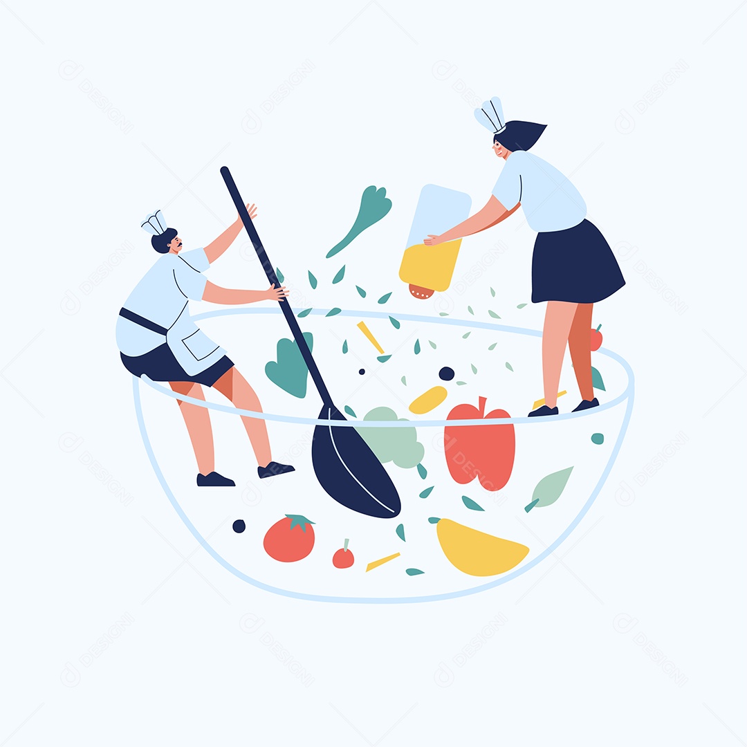 Cozinheira Trabalhando na Cozinha Vetor EPS