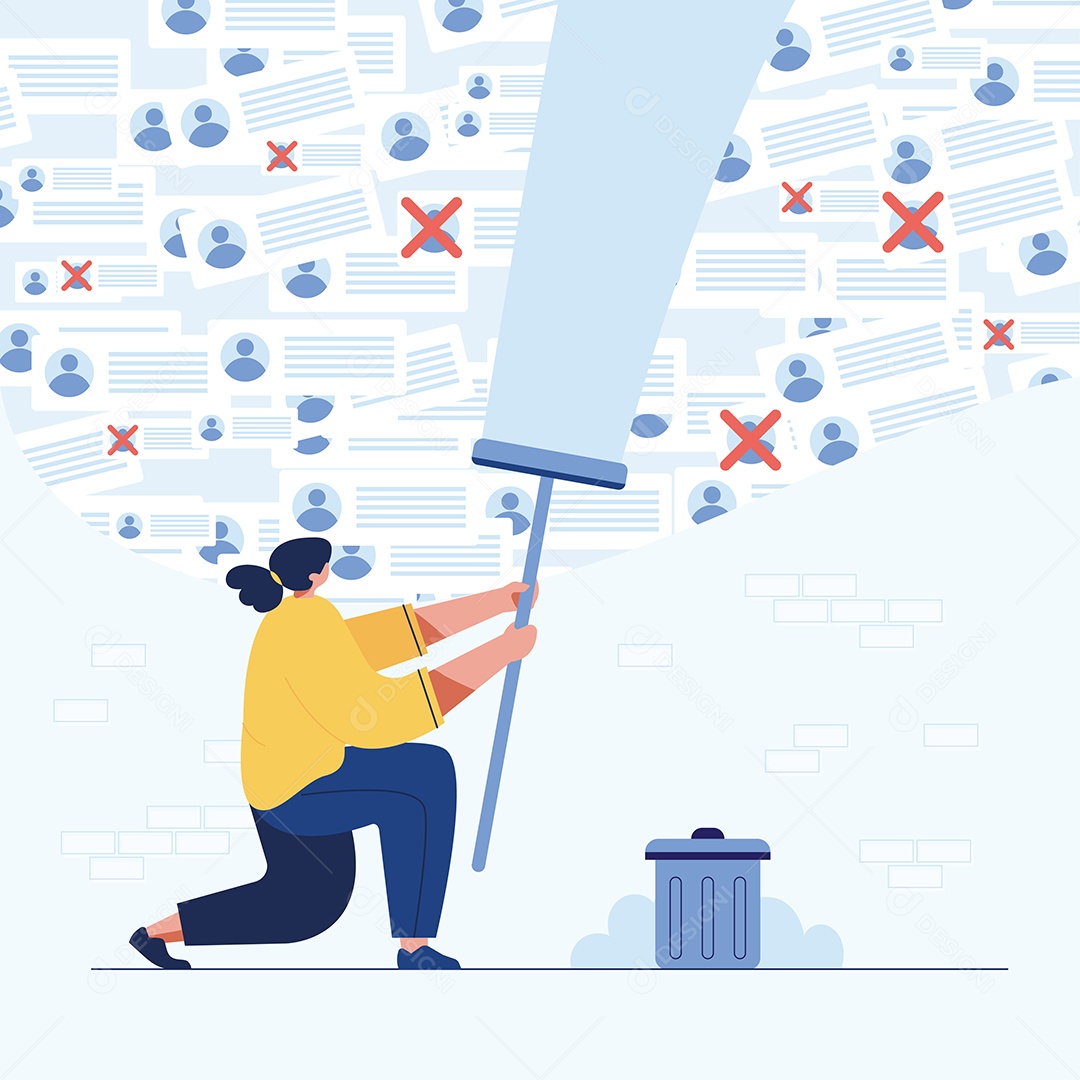 Garota apagando dados Vetor EPS