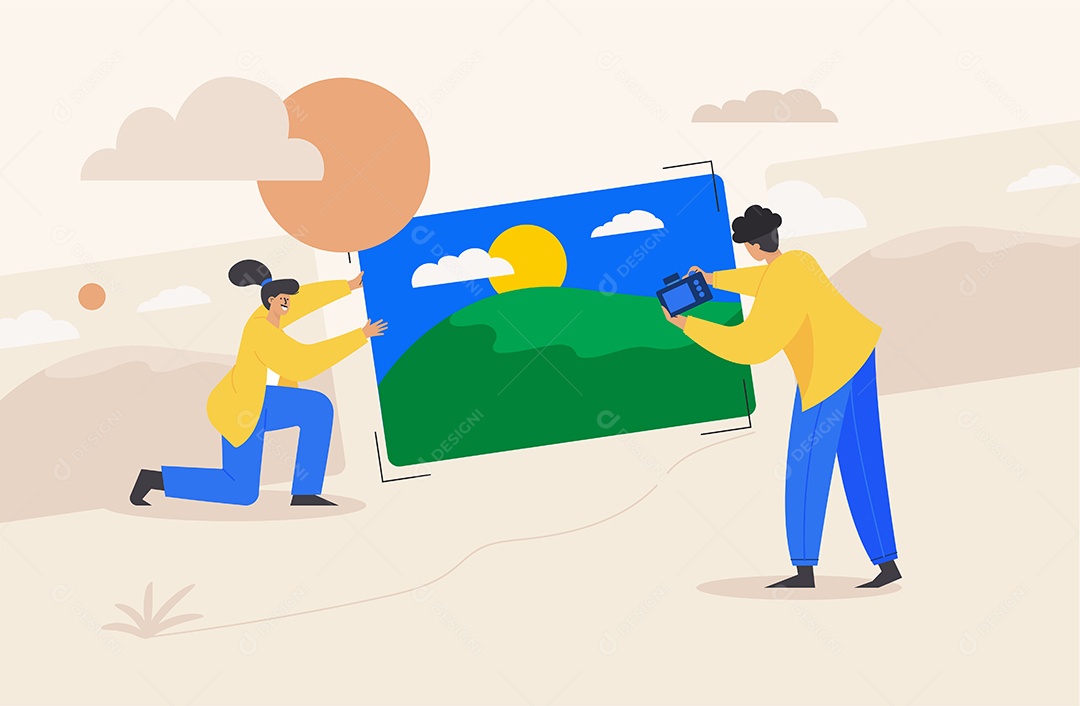 Modelo de web de conversa de desenho de casal Vetor EPS