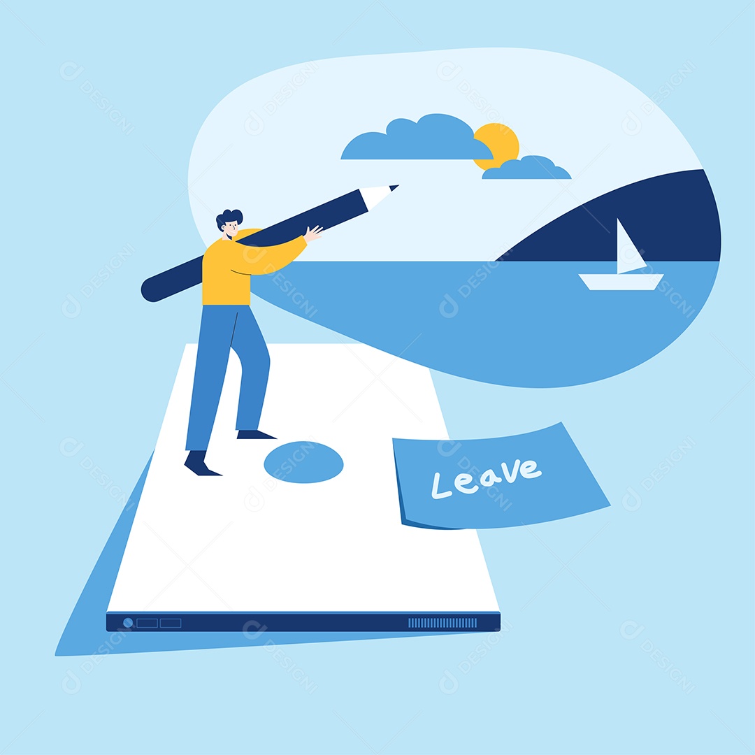 Modelo de web de conversa de desenho de menino Vetor EPS